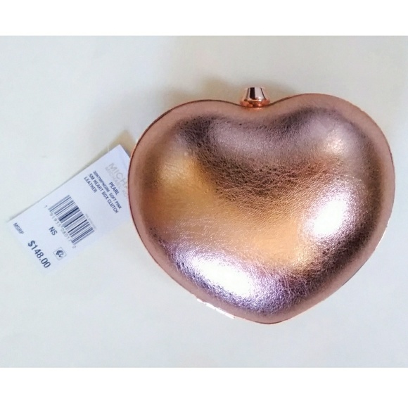 New! MICHAEL KORS Heart Leather Clutch Crossbody - Picture 4 of 5